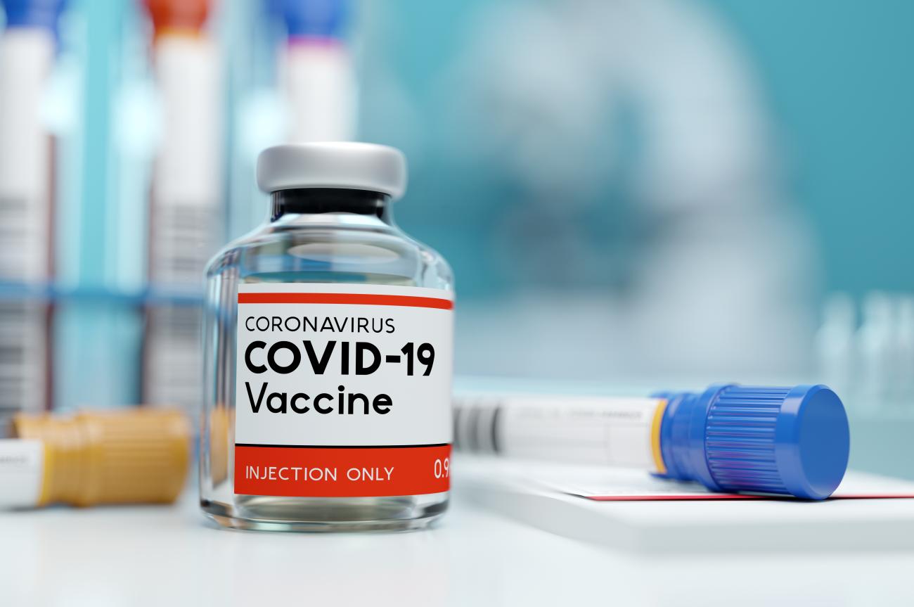 A vile of the COVID-19 vaccine